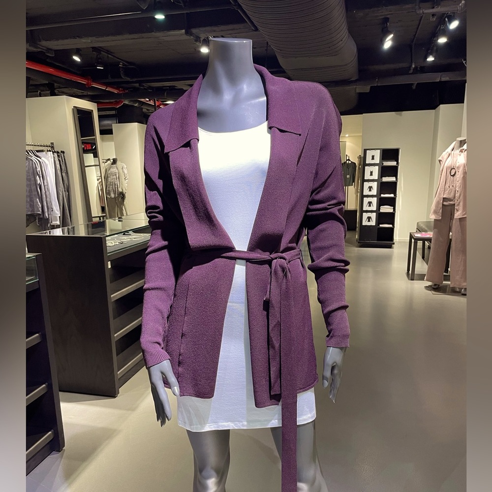 Plum long sleeve cardigan